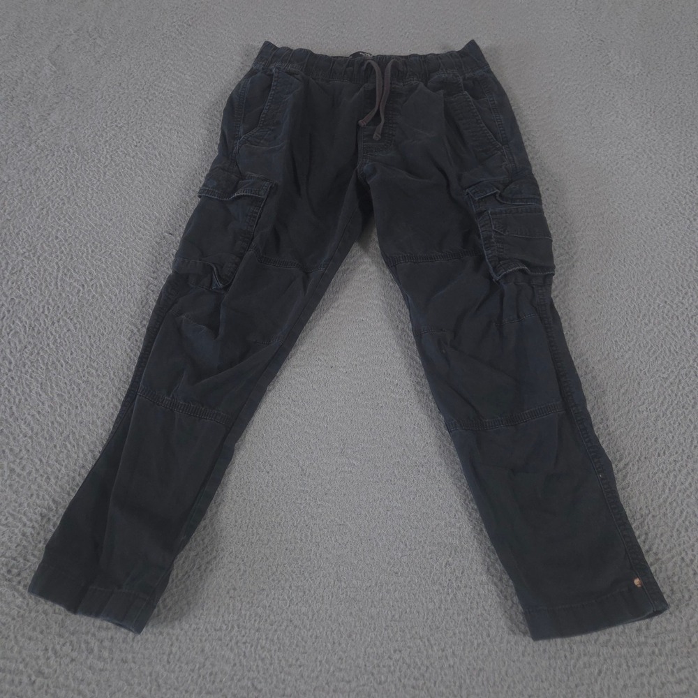 Hollister Pants Mens XS Black Cargo Slim Straight Epic Flex Elastic Waist Cotton